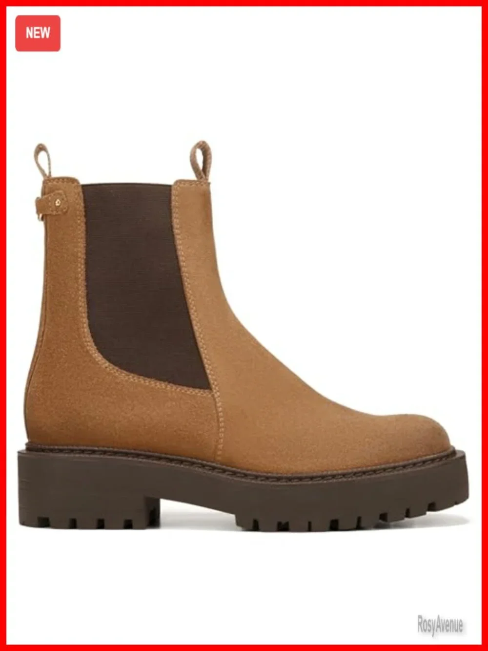 Chelsea Boot with Lug Sole, Slip-On Closure, Synthetic Insole